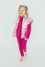 Pink Iridescent Puffer Vest by Mila & Rose ®