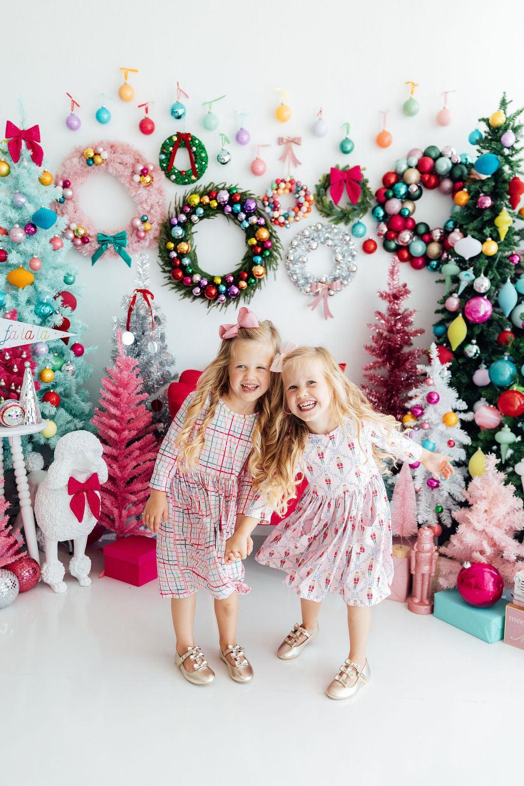 Pink Nutcracker 3/4 Sleeve Pocket Twirl Dress by Mila & Rose ®