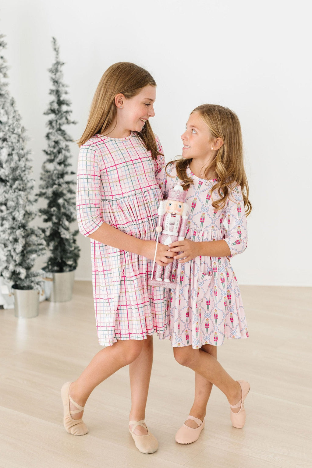Pink Nutcracker 3/4 Sleeve Pocket Twirl Dress by Mila & Rose ®