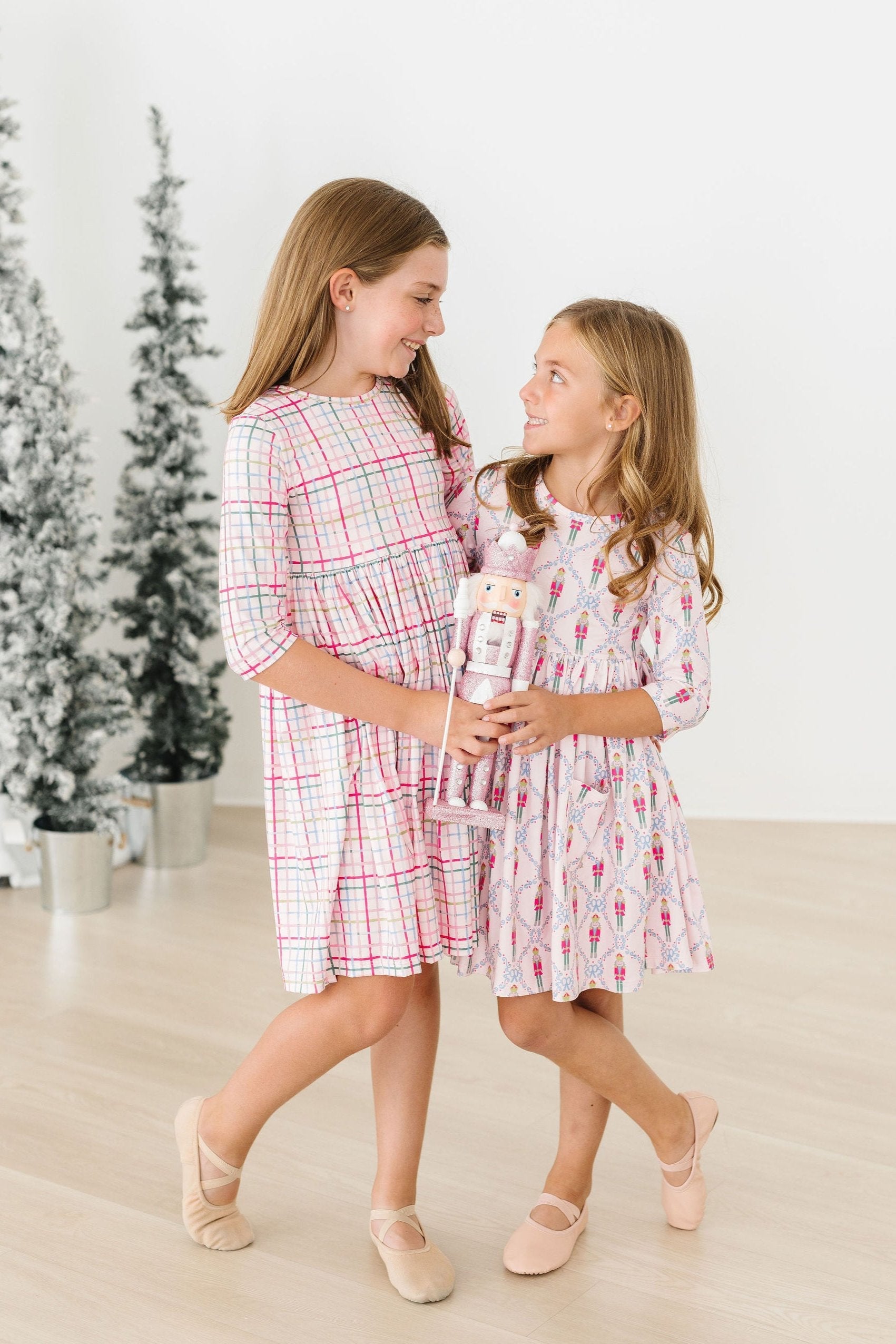 Pink Nutcracker 3/4 Sleeve Pocket Twirl Dress by Mila & Rose ®