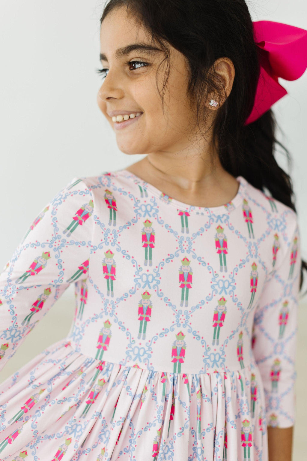 Pink Nutcracker 3/4 Sleeve Pocket Twirl Dress by Mila & Rose ®