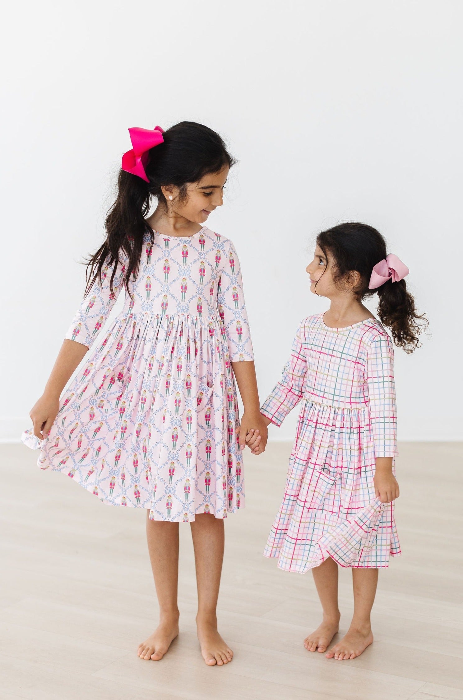 Pink Nutcracker 3/4 Sleeve Pocket Twirl Dress by Mila & Rose ®