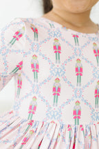 Pink Nutcracker 3/4 Sleeve Pocket Twirl Dress by Mila & Rose ®