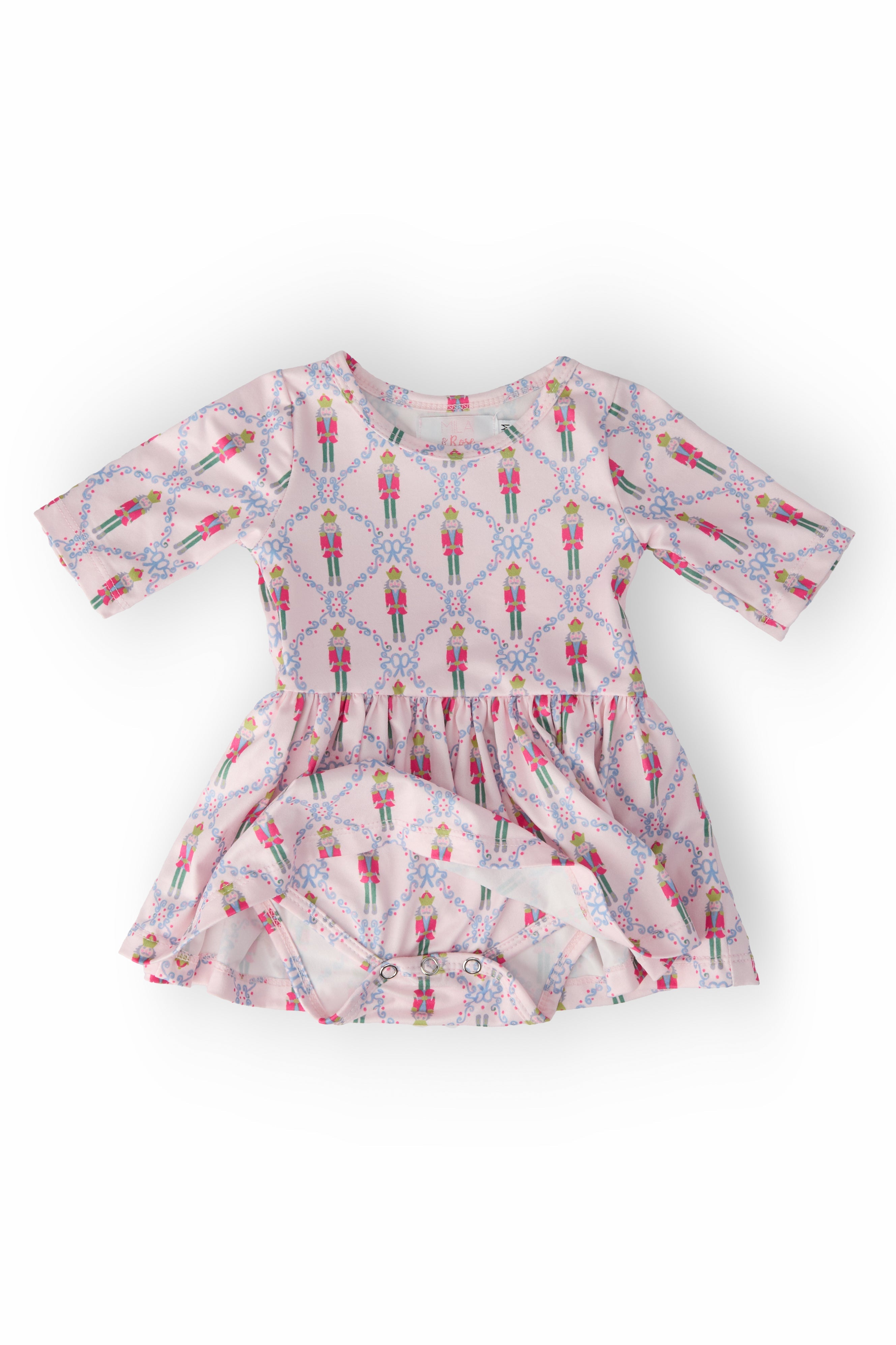 Pink Nutcracker 3/4 Sleeve Twirl Bodysuit by Mila & Rose ®