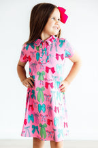 Pink Twirls & Ties S/S Polo Dress by Mila & Rose ®