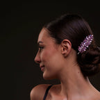 Elegant Pink Crystal Leaf Hair Comb Set by Bridal Port