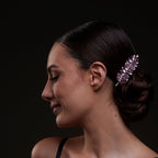 Elegant Pink Crystal Leaf Hair Comb Set by Bridal Port