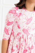 Pirouette 3/4 Sleeve Pocket Twirl Dress by Mila & Rose ®