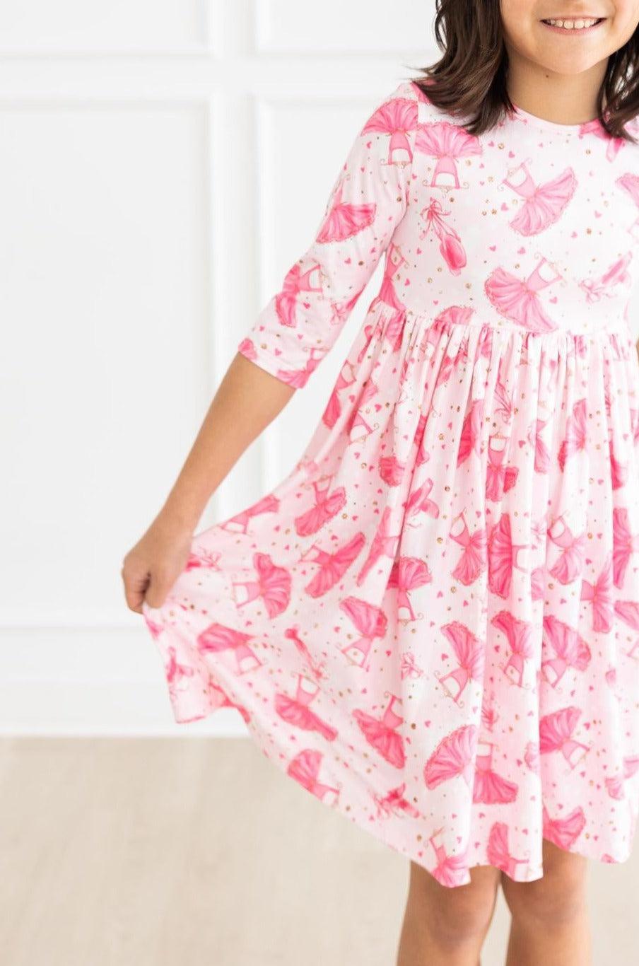 Pirouette 3/4 Sleeve Pocket Twirl Dress by Mila & Rose ®