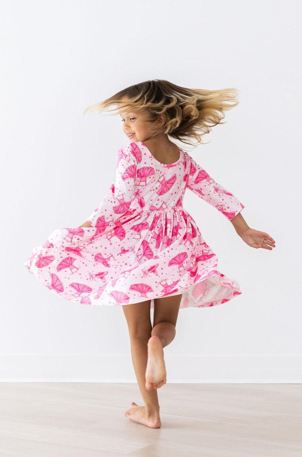 Pirouette 3/4 Sleeve Pocket Twirl Dress by Mila & Rose ®