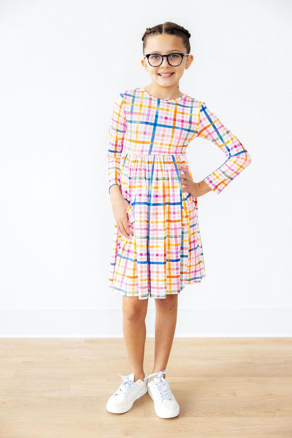 Plaid About You L/S Pocket Twirl Dress by Mila & Rose ®