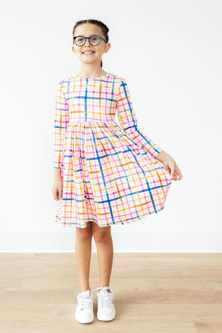 Plaid About You L/S Pocket Twirl Dress by Mila & Rose ®