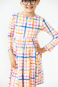 Plaid About You L/S Pocket Twirl Dress by Mila & Rose ®