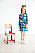 Plaid Apples L/S Pocket Twirl Dress by Mila & Rose ®