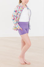 SALE Playful Purple Active Shorty Shorts by Mila & Rose ®