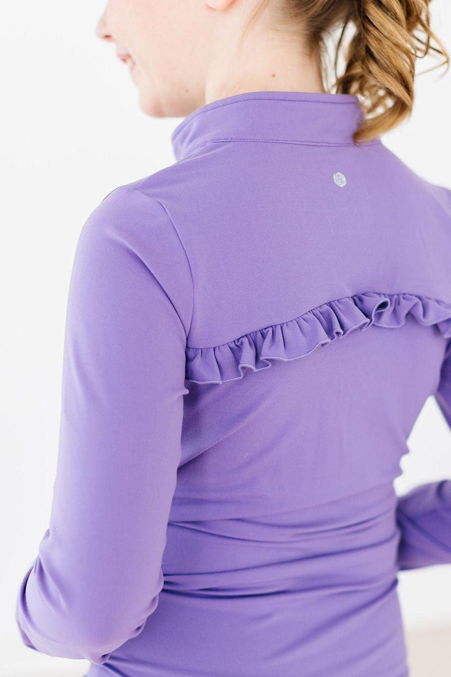 SALE Playful Purple Full-Zip Ruffle Active Jacket by Mila & Rose ®