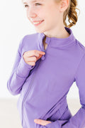 SALE Playful Purple Full-Zip Ruffle Active Jacket by Mila & Rose ®