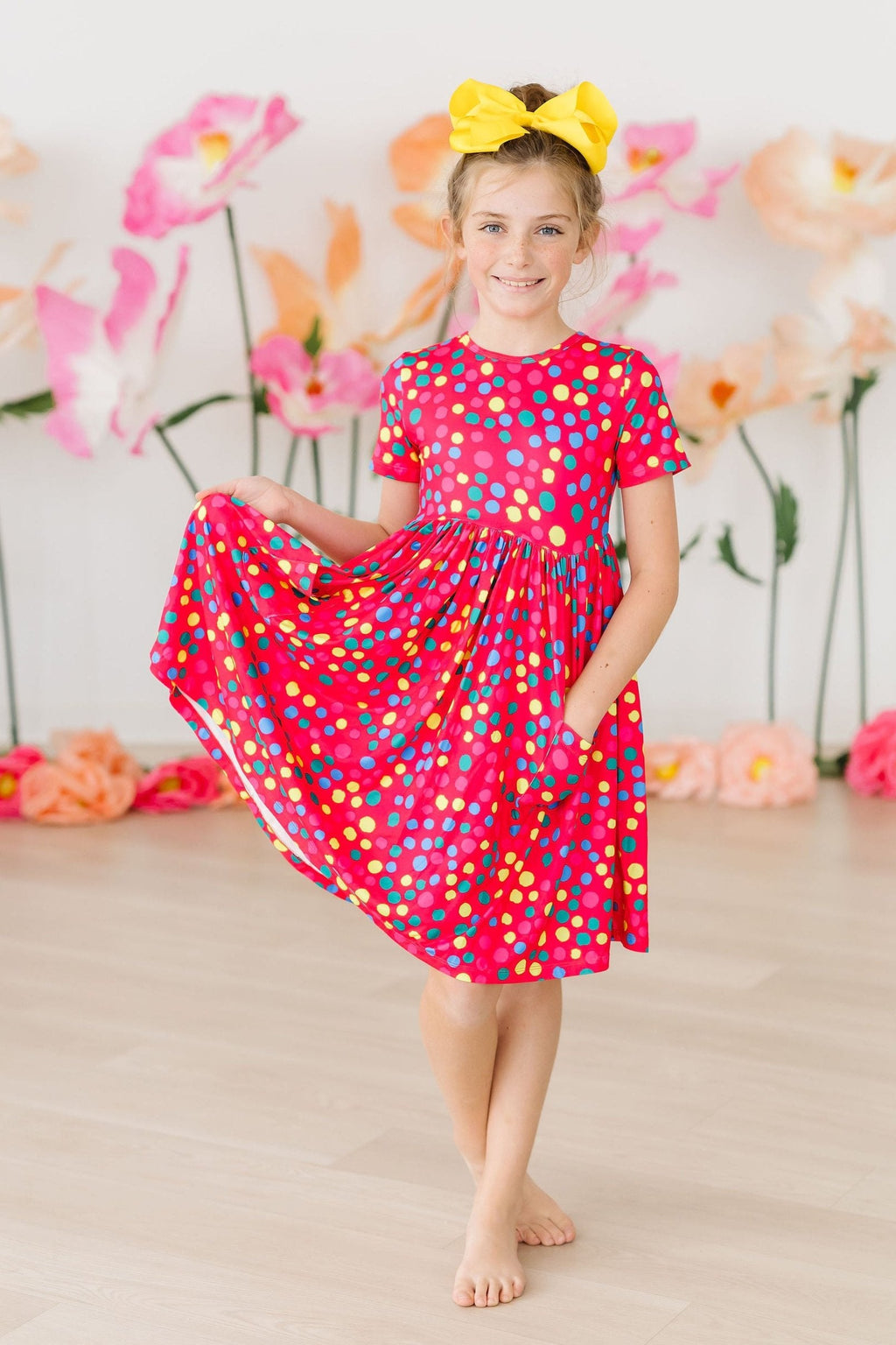 Polka Dot Party S/S Pocket Twirl Dress by Mila & Rose ®