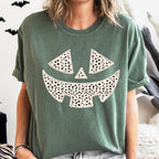 Polka Dot Jack-O-Lantern Dalmatian Witch Trick-Or-Treat Halloween Comfort Colors Tee by Refinery No. 1