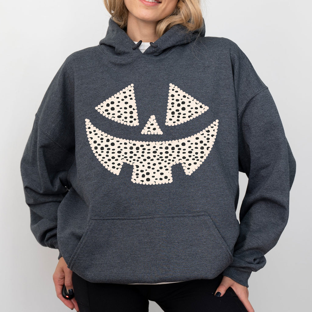 Polka Dot Jack-O-Lantern Dalmatian Pumpkin Halloween Trick Or Treat Witch Hoodie by Refinery No. 1