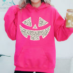 Polka Dot Jack-O-Lantern Dalmatian Pumpkin Halloween Trick Or Treat Witch Hoodie by Refinery No. 1