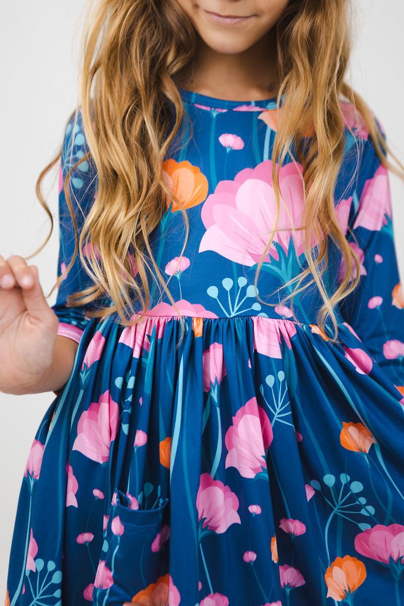 Poppies 3/4 Sleeve Pocket Twirl Dress by Mila & Rose ®