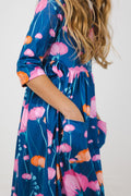 Poppies 3/4 Sleeve Pocket Twirl Dress by Mila & Rose ®
