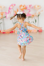 Preppy Floral Ruffle Cross Back Dress by Mila & Rose ®