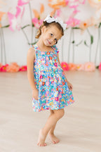 Preppy Floral Ruffle Cross Back Dress by Mila & Rose ®