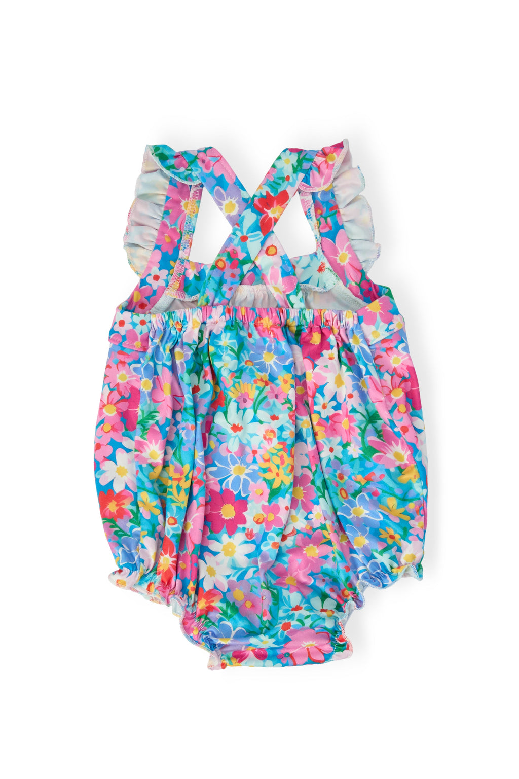 Preppy Floral Ruffle Cross Back Romper by Mila & Rose ®