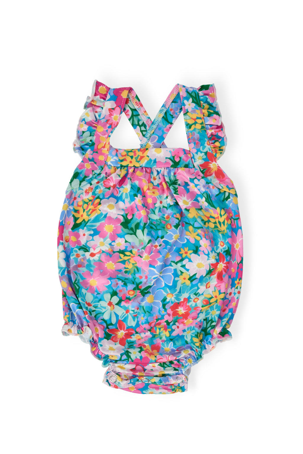 Preppy Floral Ruffle Cross Back Romper by Mila & Rose ®