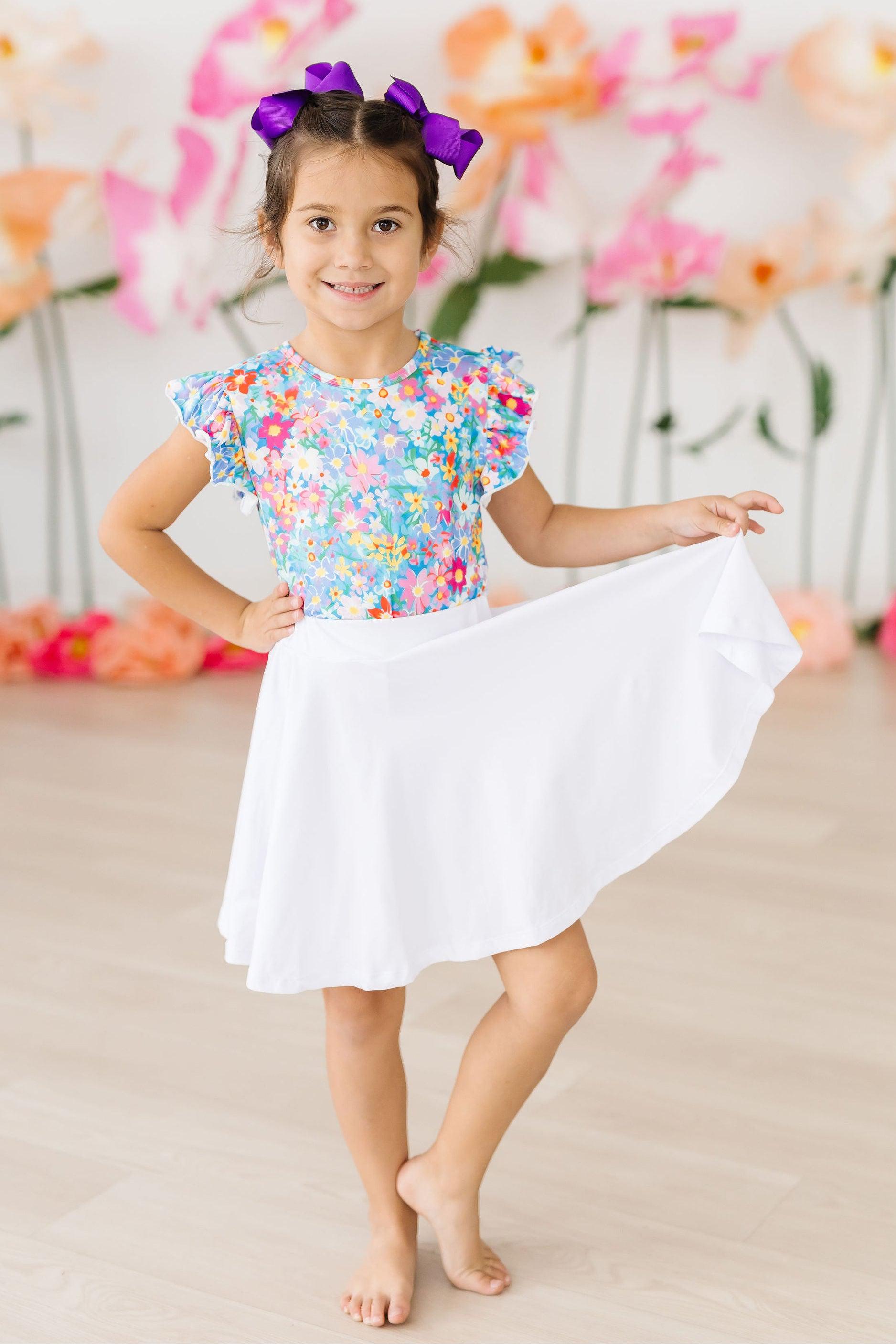 Preppy Floral S/S Ruffle Tee by Mila & Rose ®