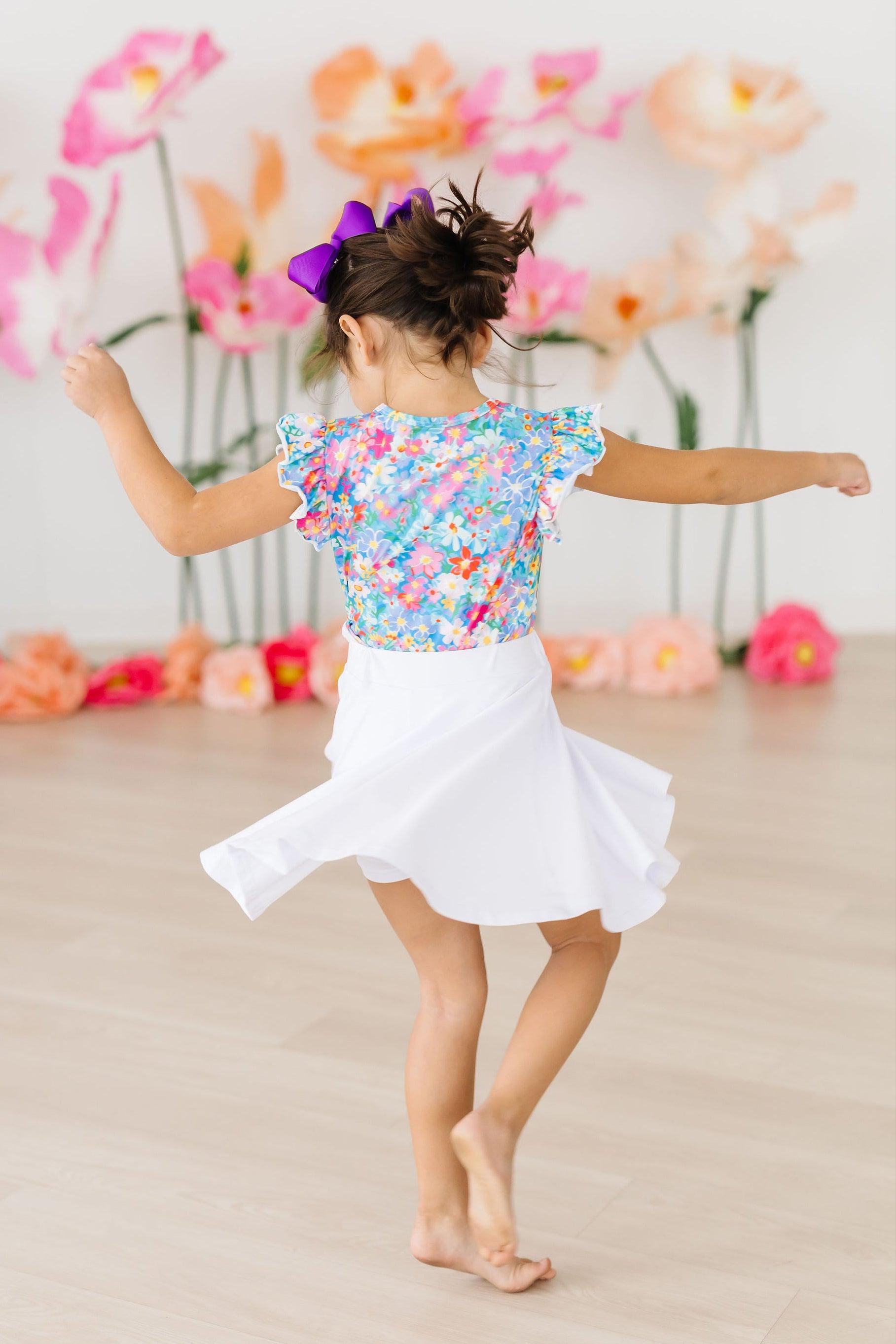 Preppy Floral S/S Ruffle Tee by Mila & Rose ®