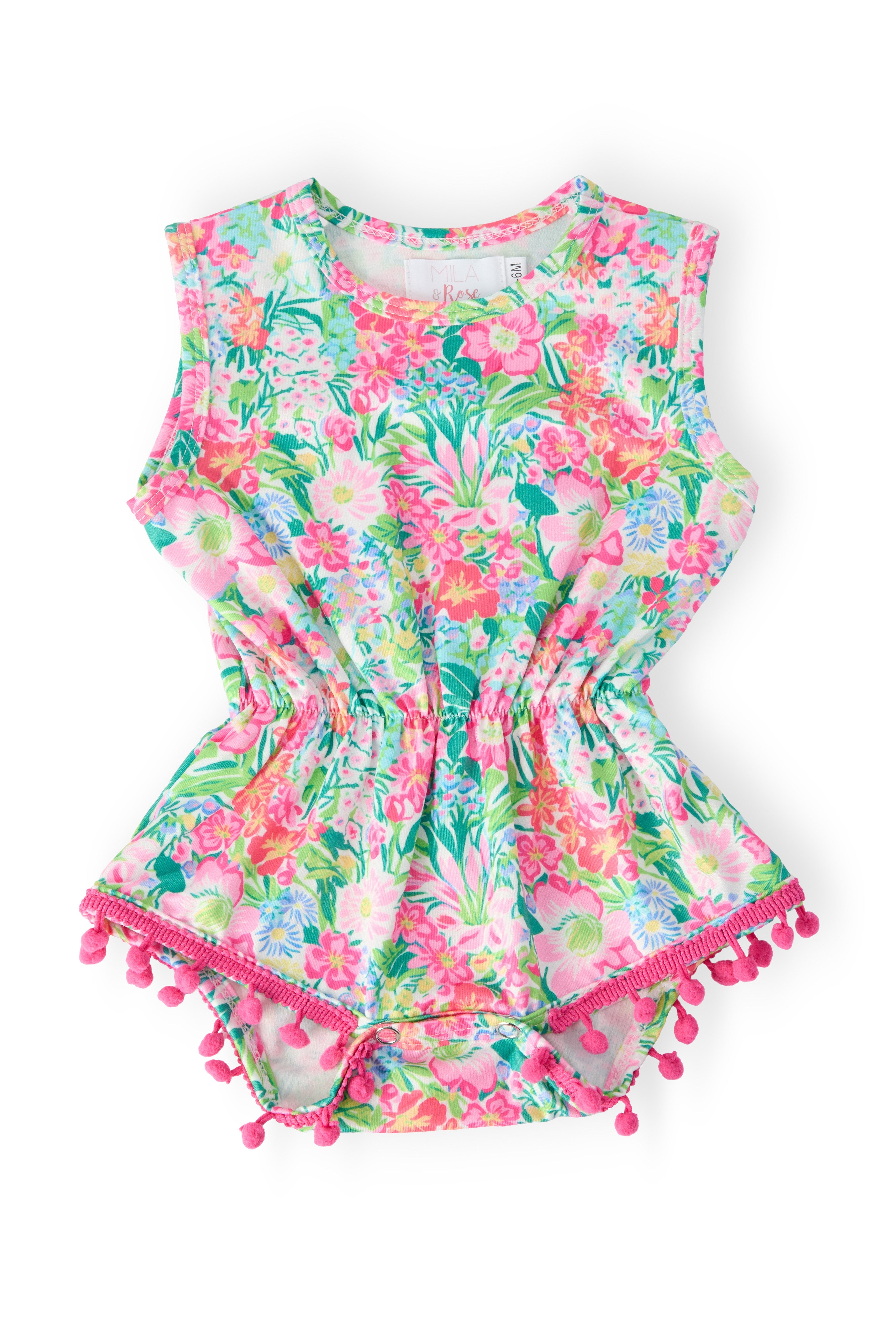 Preppy Petals Pom Pom Romper by Mila & Rose ®