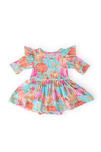 Preppy Pumpkins 3/4 Sleeve Twirl Flutter Bodysuit by Mila & Rose ®