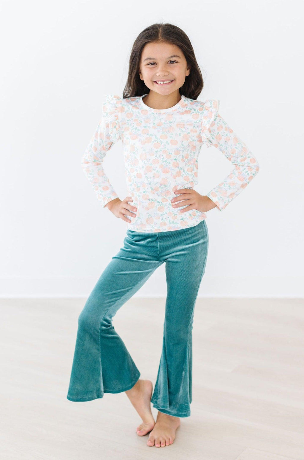 Pretty Pumpkins L/S Ruffle Tee by Mila & Rose ®