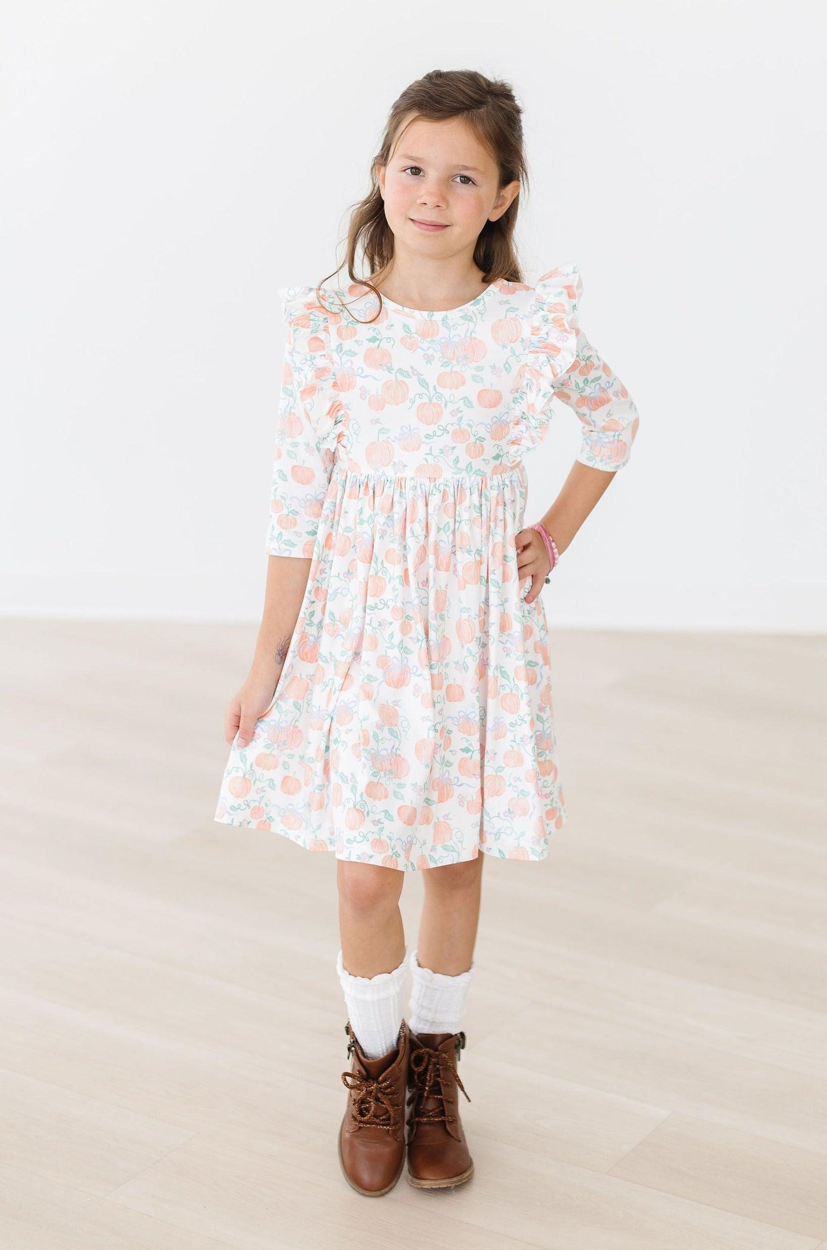 Pretty Pumpkins Ruffle Twirl Dress by Mila & Rose ®