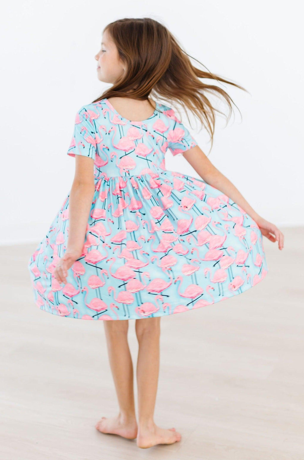 Pretty in Pink Flamingos S/S Pocket Twirl Dress by Mila & Rose ®