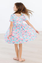 Pretty in Pink Flamingos S/S Pocket Twirl Dress by Mila & Rose ®