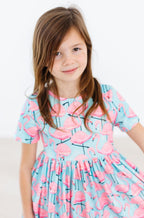 Pretty in Pink Flamingos S/S Pocket Twirl Dress by Mila & Rose ®