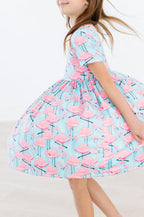 Pretty in Pink Flamingos S/S Pocket Twirl Dress by Mila & Rose ®