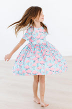 Pretty in Pink Flamingos S/S Pocket Twirl Dress by Mila & Rose ®