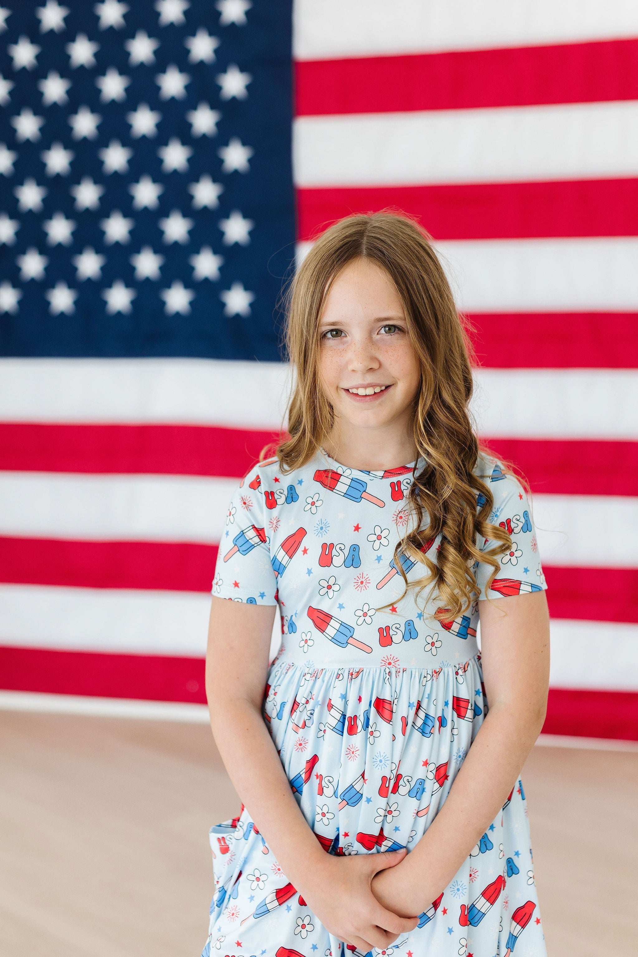 SALE Proudly Patriotic S/S Pocket Twirl Dress by Mila & Rose ®