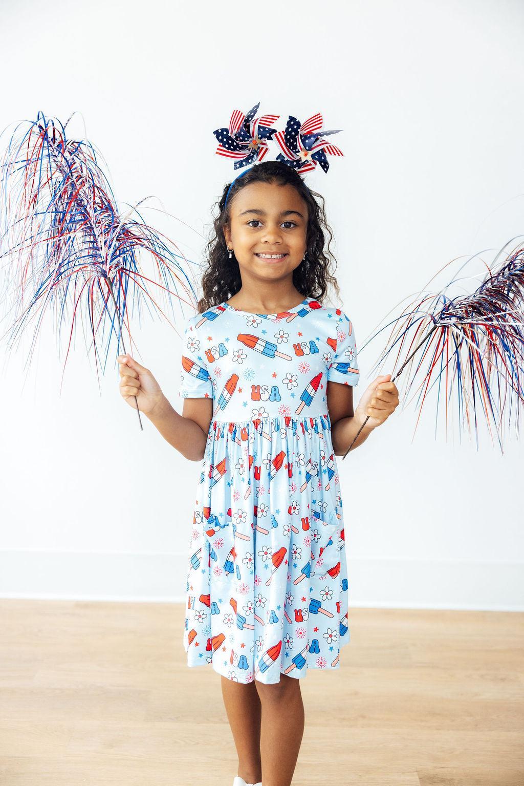 SALE Proudly Patriotic S/S Pocket Twirl Dress by Mila & Rose ®