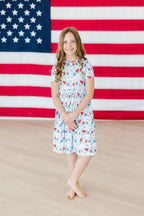 SALE Proudly Patriotic S/S Pocket Twirl Dress by Mila & Rose ®