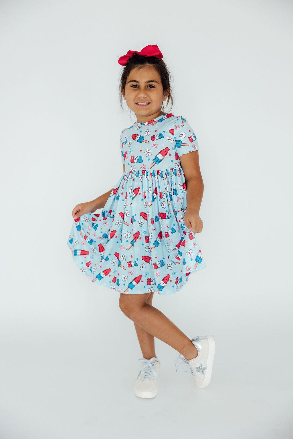 SALE Proudly Patriotic S/S Pocket Twirl Dress by Mila & Rose ®