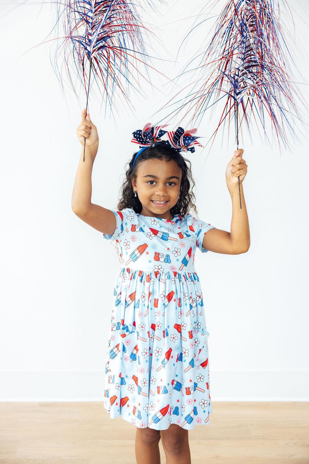 SALE Proudly Patriotic S/S Pocket Twirl Dress by Mila & Rose ®