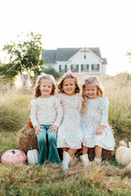 Pumpkin Kisses, Harvest Wishes 3/4 Sleeve Ruffle Twirl Dress by Mila & Rose ®