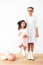 Pumpkin Kisses, Harvest Wishes 3/4 Sleeve Ruffle Twirl Dress by Mila & Rose ®