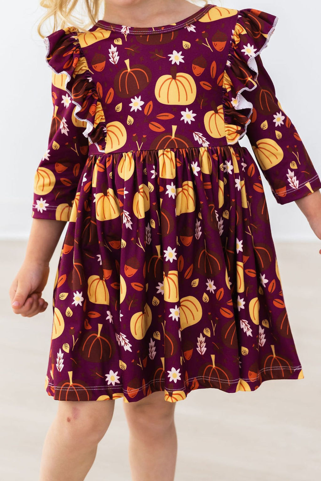 Pumpkin Patch 3/4 Sleeve Ruffle Twirl Dress by Mila & Rose ®